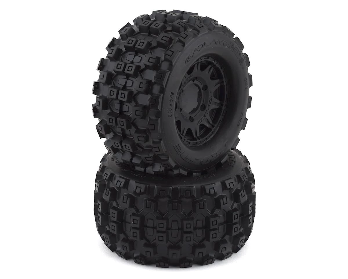 Pro-Line Badlands MX28 2.8" Pre-Mounted Tires w/Raid 6x30 Wheels (2) (M2) (Black) w/Removable Hex 1 Pro-Line Badlands MX28 2.8" Pre-Mounted Tires w/Raid 6x30 Wheels (2) (M2) (Black) w/Removable Hex
