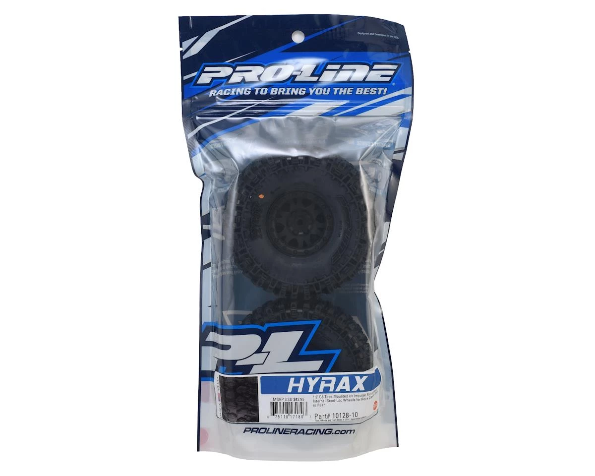 Pro-Line Hyrax 1.9" Tires w/Impulse Wheels (Black) (2) w/12mm Hex (G8) 3 Pro-Line Hyrax 1.9" Tires w/Impulse Wheels (Black) (2) w/12mm Hex (G8) - Image 3