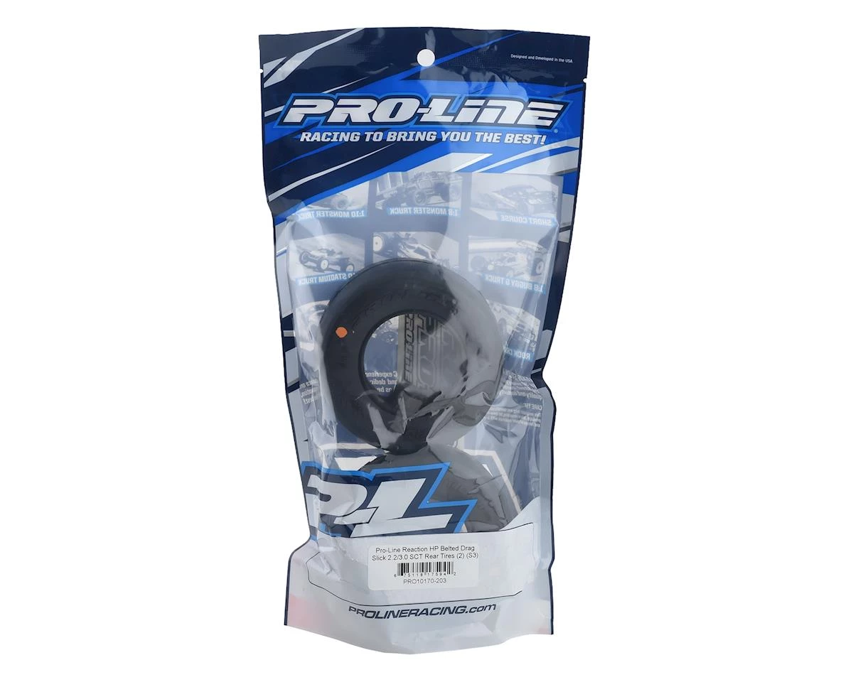 Pro-Line Reaction HP Belted Drag Slick 2.2/3.0 SCT Rear Tires (2) (S3) 2 Pro-Line Reaction HP Belted Drag Slick 2.2/3.0 SCT Rear Tires (2) (S3) - Image 2