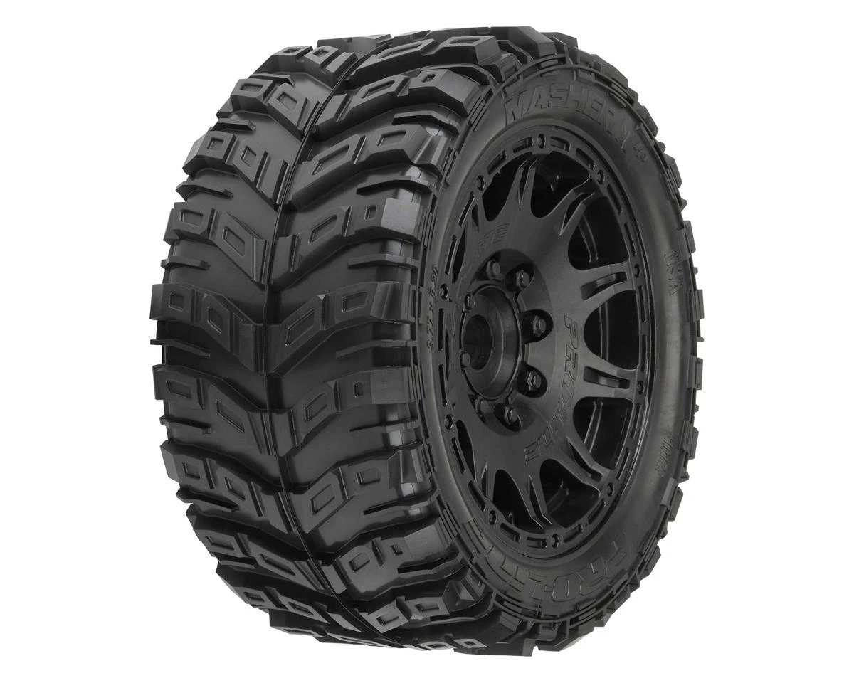 Pro-Line 1/6 Masher X HP Belted Pre-Mounted Monster Truck Tires (Black) (2) (M2) w/24mm Hex 1 Pro-Line 1/6 Masher X HP Belted Pre-Mounted Monster Truck Tires (Black) (2) (M2) w/24mm Hex