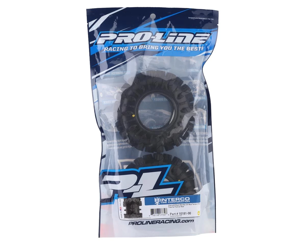 Pro-Line Interco Black Mamba 2.6" Monster Truck Mud Tires (2) (M2) 2 Pro-Line Interco Black Mamba 2.6" Monster Truck Mud Tires (2) (M2) - Image 2