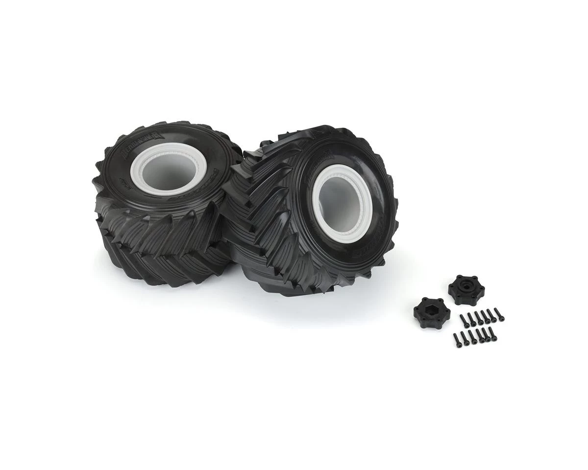 Pro-Line Demolisher 2.6/3.5" Pre-Mounted Monster Truck Tires (Grey) (2) w/12mm Removable Hex 4 Pro-Line Demolisher 2.6/3.5" Pre-Mounted Monster Truck Tires (Grey) (2) w/12mm Removable Hex - Image 4