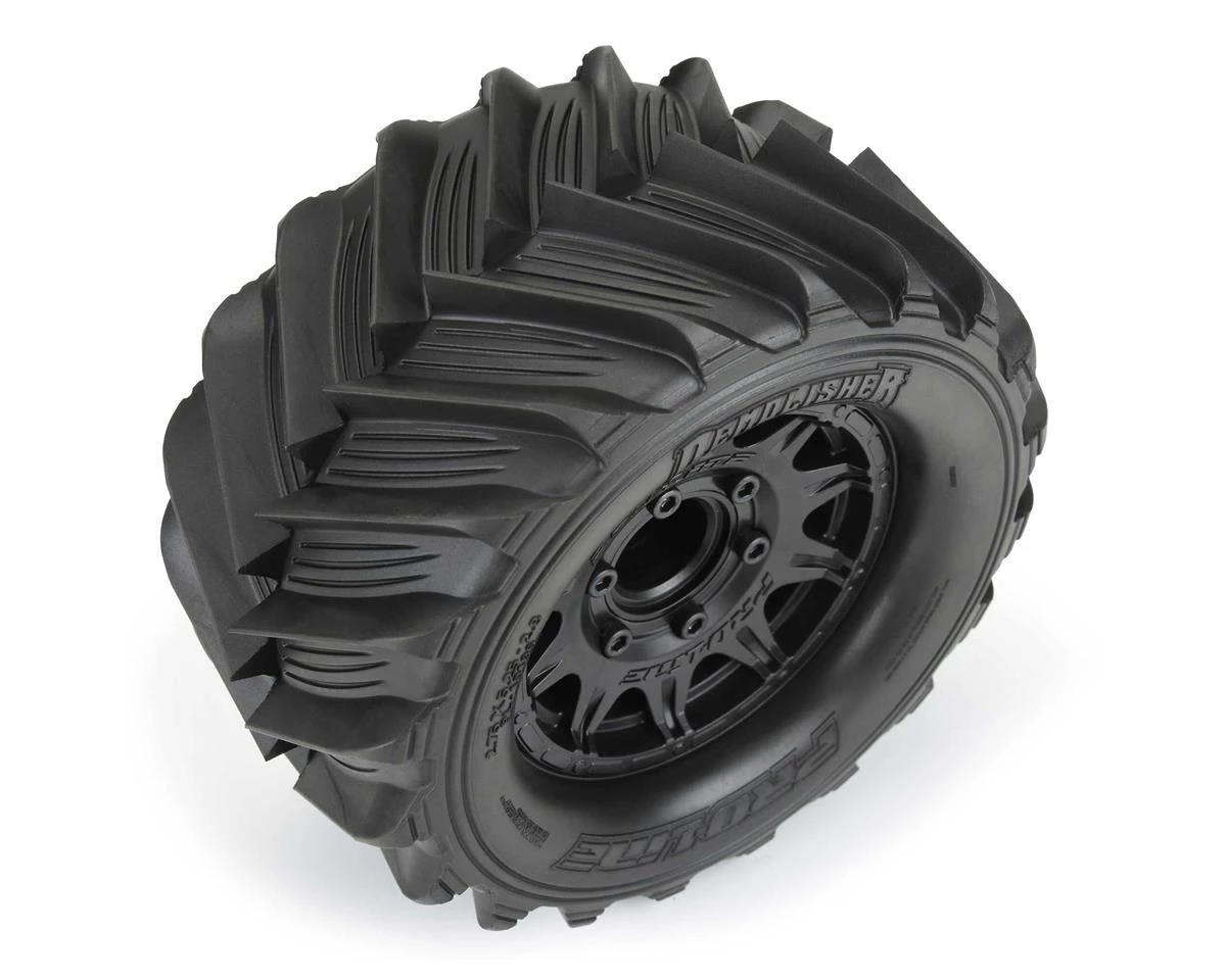 Pro-Line Demolisher 2.8" Pre-Mounted Tires w/Raid 6x30 Wheels (2) (Black) w/Removable Hex 3 Pro-Line Demolisher 2.8" Pre-Mounted Tires w/Raid 6x30 Wheels (2) (Black) w/Removable Hex - Image 3