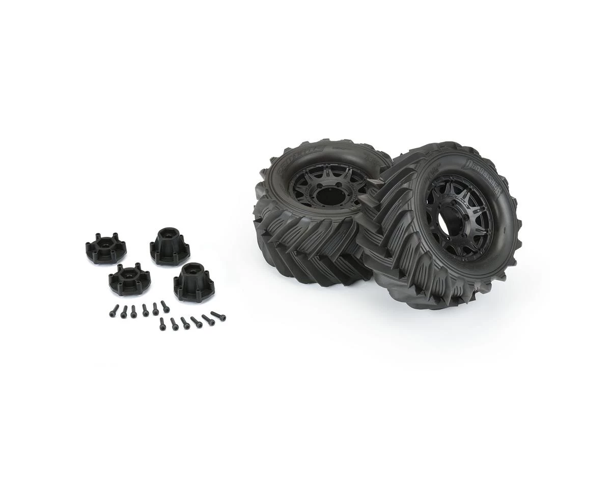 Pro-Line Demolisher 2.8" Pre-Mounted Tires w/Raid 6x30 Wheels (2) (Black) w/Removable Hex 4 Pro-Line Demolisher 2.8" Pre-Mounted Tires w/Raid 6x30 Wheels (2) (Black) w/Removable Hex - Image 4
