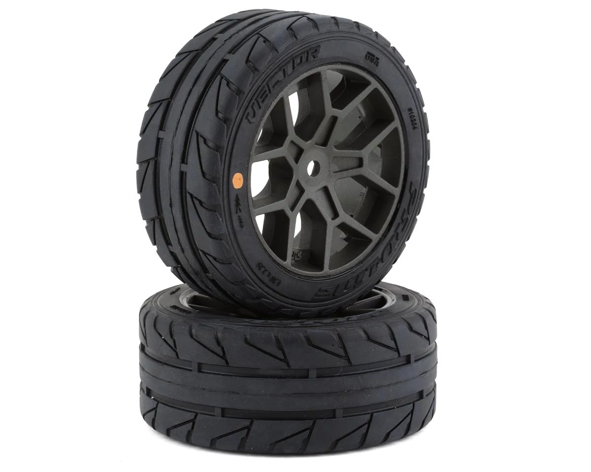 Pro-Line Vector 35/85 2.4" Belted Pre-Mounted On-Road Tires (Grey) (2) (S3) w/14mm Hex 1 Pro-Line Vector 35/85 2.4" Belted Pre-Mounted On-Road Tires (Grey) (2) (S3) w/14mm Hex