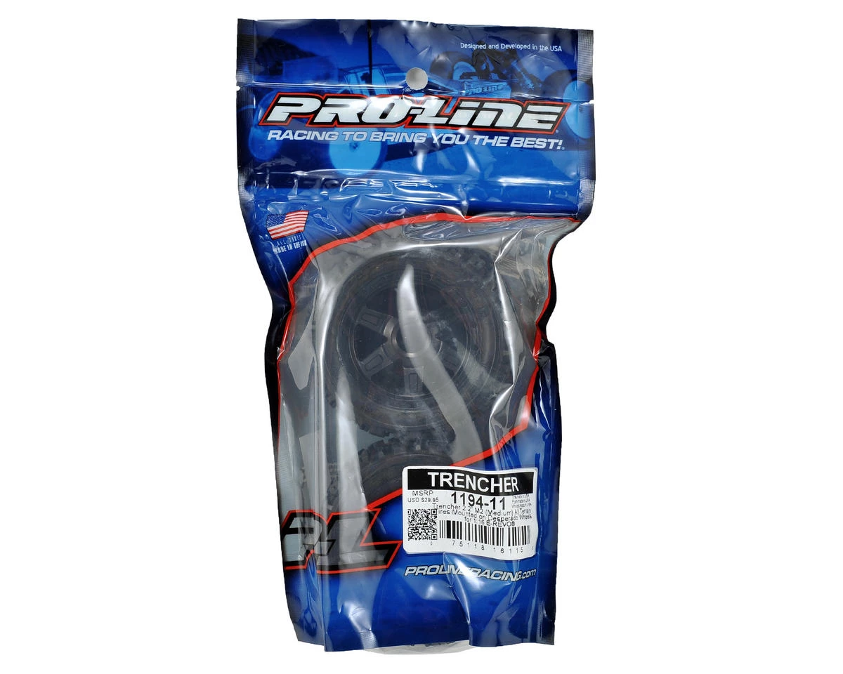 Pro-Line Pre-Mounted Trencher Desperado Wheels (2) (1/16 E-Revo) (Black) 2 Pro-Line Pre-Mounted Trencher Desperado Wheels (2) (1/16 E-Revo) (Black) - Image 2