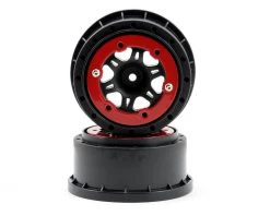 Pro-Line Split Six Bead-Loc Short Course Front Wheels (Black/Red) (2) w/12mm Hex (Slash Front)