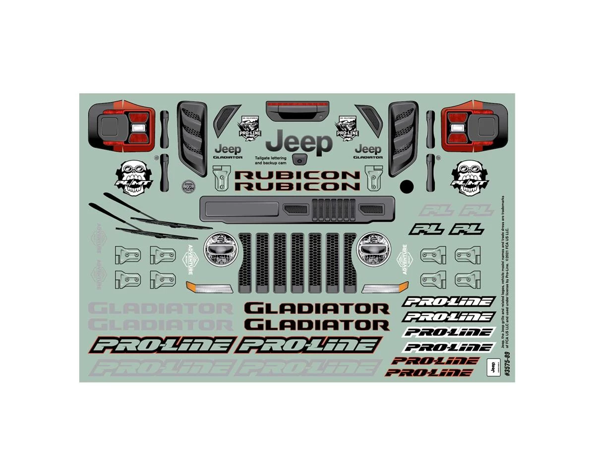 Pro-Line Jeep Gladiator Rubicon 1/10 Truck Body (Clear) (Stampede/Granite) 4 Pro-Line Jeep Gladiator Rubicon 1/10 Truck Body (Clear) (Stampede/Granite) - Image 4