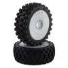 Pro-Line Badlands MX Pre-Mounted 1/8 Buggy Tires (White) (2) (M2) w/Velocity V2 Wheel